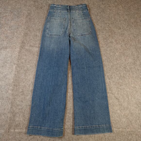 Anthropologie Maeve Jeans 23 Colette Cropped Wide Leg High Rise Denim - Picture 9 of 10